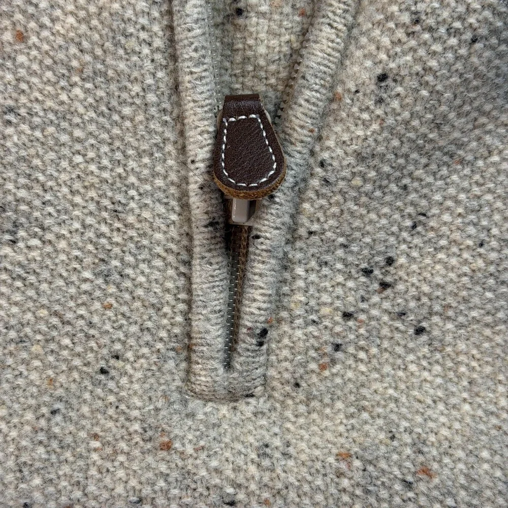 Jos. A. Bank Sweater Mens 2XL Beige‎ Lambswool 1/4 Zip Mock Neck Knit Pullover